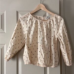 Madewell Cream Blouse with Floral Design